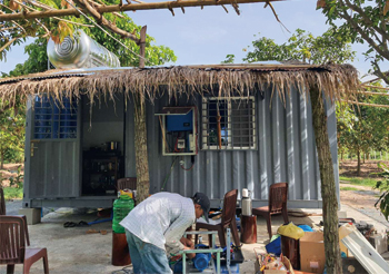 ระบบปั๊มพลังงานแสงอาทิตย์ 750w ในกัมพูชา